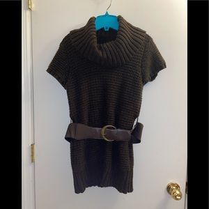 Maurices Brown Belted Turtleneck Sweater Lge-SOLD